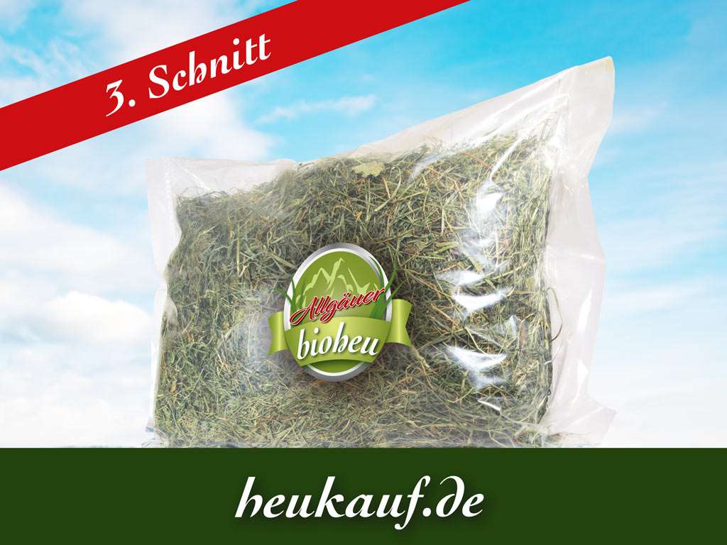 BIO - HEU (3. Schnitt) 1.250g im Beutel | Produkte | Allgäuer Bio-Heu